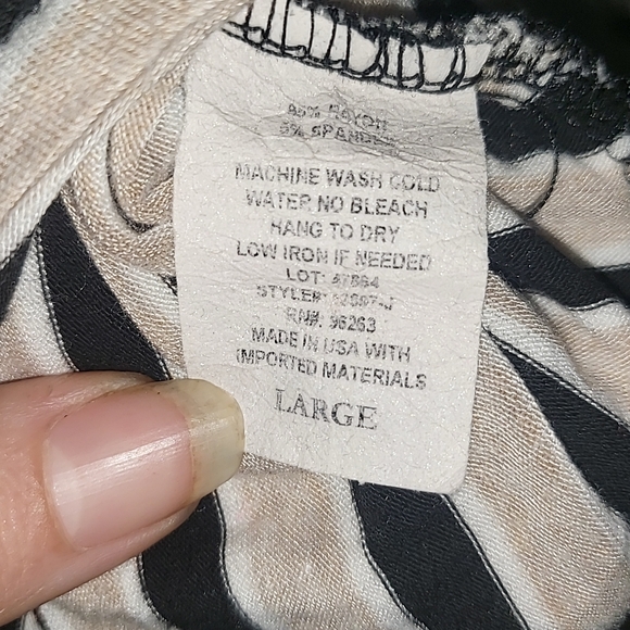 Three Hearts Women's Black and White Striped Tank Top - Picture 6 of 9